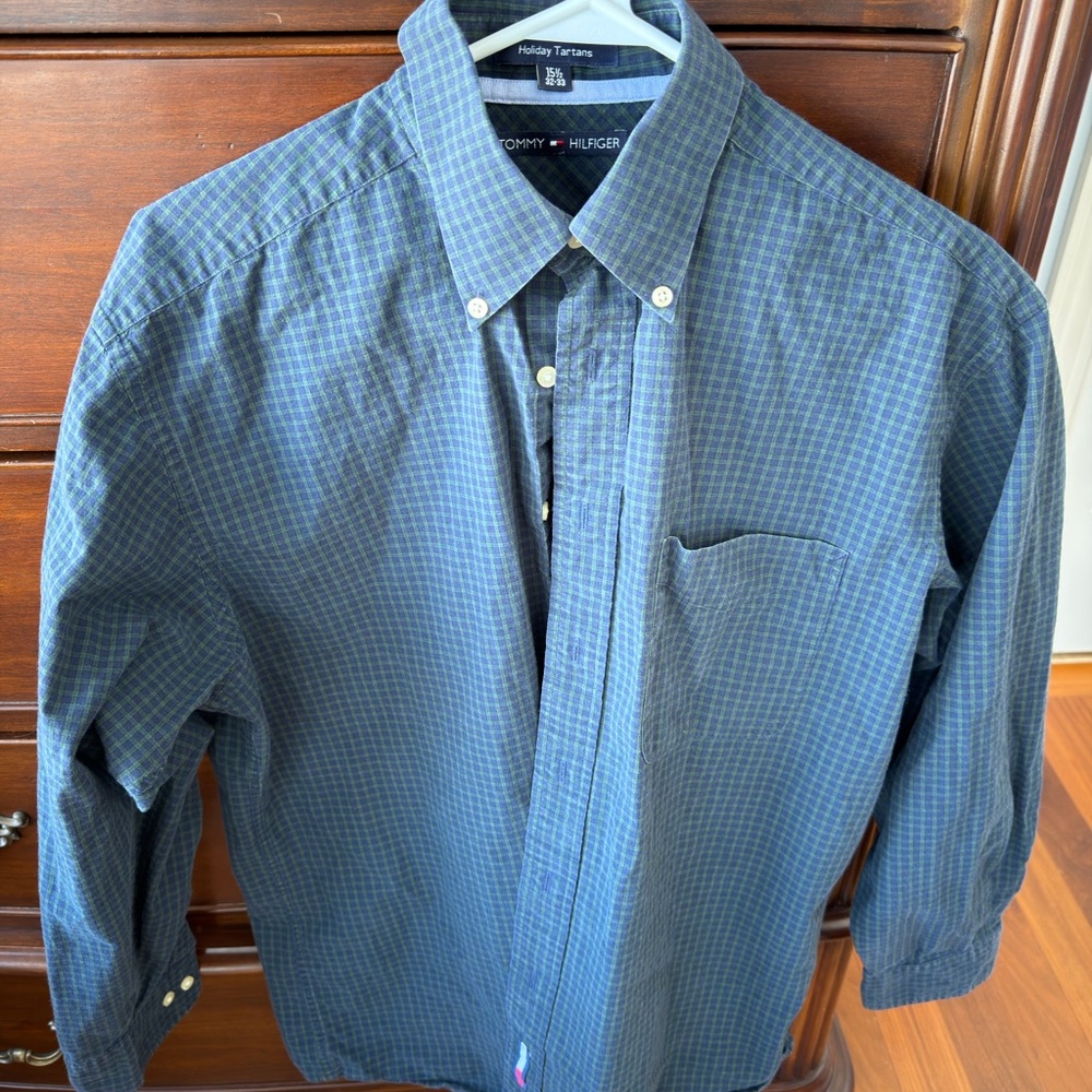 Tommy Hilfiger Men's Navy Plaid Shirt